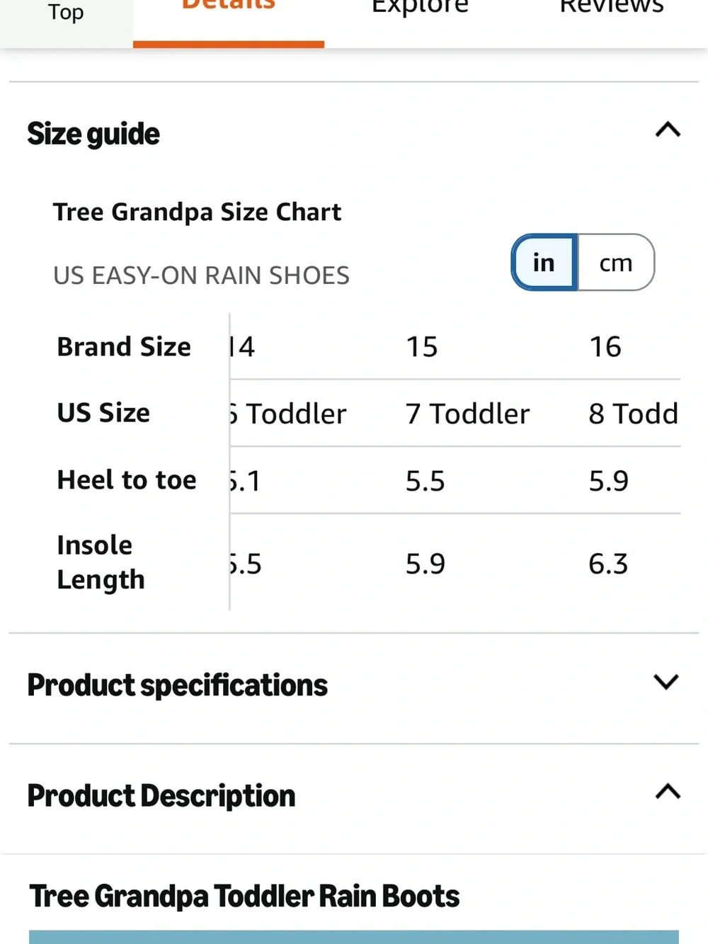 Tree Grandpa Toddler Rainboots in Carmel (Size:7) - Picture 7 of 10